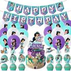 Księżniczka Jaśmin Dzieci Urodziny Impreza Banery Balony Toppery na babeczki Zestaw dekoracyjny