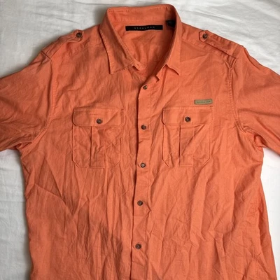 Sean John Heavy XL abotonada manga corta naranja melocotón Foto 1 de 4