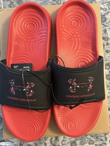 NWT Under Armour UA Red/Black Ignite Men’s Select Logo Slides/Sandals Sz 12 $30 - Picture 1 of 3