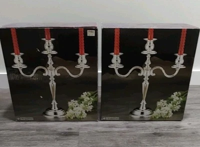 International Silver Co. Plateado 3 Lite Candelabro 14 en Alto Par Lote Bu Foto 1 de 4