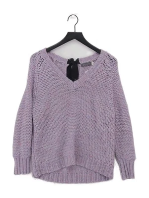 Mint Velvet Women's Jumper M Purple Acrylic with Wool V-Neck Pullover - Image 1 of 4