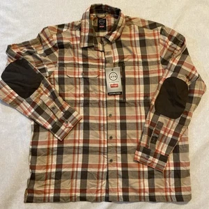 WRANGLER ATG Mens XL Plaid Flannel Button-Up Shirt Metal Button Organic Cot Blen - Picture 1 of 9