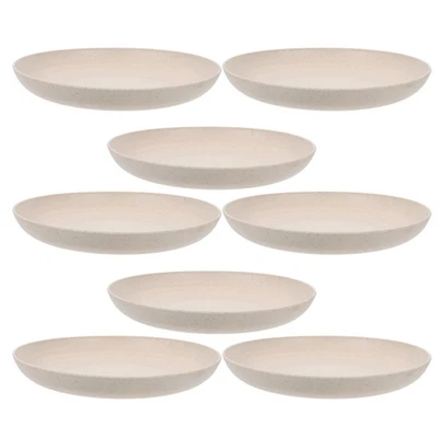  8-teilige Teller aus Weizenstroh: Unzerbrechliches Esstablett, - Bild 1 von 4