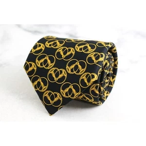 HERMES  Neck tie Navy Blue Silk  Logo  japan seller N0206 29 Made in France - Picture 1 of 6
