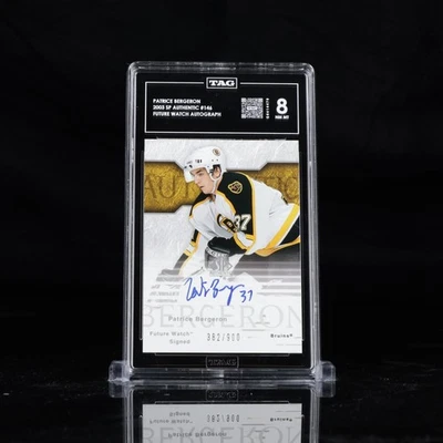 2003 SP Authentic Future Watch Autograph #146 Patrice Bergeron RC Rookie TAG 8 - Image 1 of 3