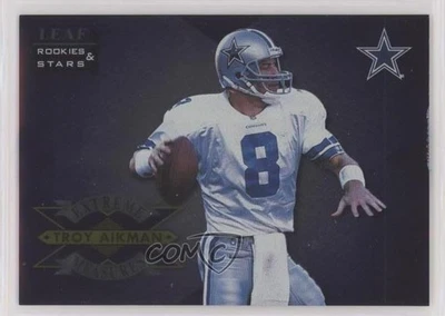 Leaf Rookies & Stars Extreme Measures 1998/1000 Troy Aikman #5 Salón de la fama Foto 1 de 2