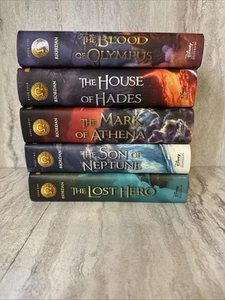 Disney’s Heroes of Olympus Rick Riordan Hardcover Complete Set Lot of 5 Books - Picture 1 of 5
