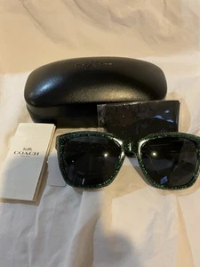 COACH Sunglasses HC2018Q2VARI New with Case Papers Cleaning Cloth - Imagen 1 de 4