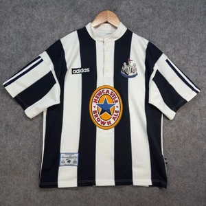 Newcastle United Home Football Shirt 95/97 UKS Adidas Black White Rare Vintage - Picture 1 of 13