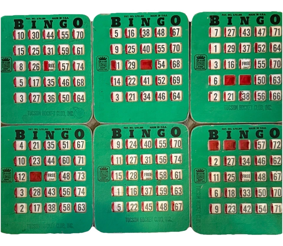 Finger-Tip Shutter Slide Bingo Cards, Setbof 6 Used Condition - Image 1 of 1
