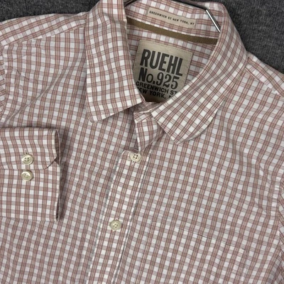 Camisa Ruehl Nº 925 Para Hombre Grande A Cuadros Manga Larga Botón Preppy Informal Oficina Foto 1 de 4
