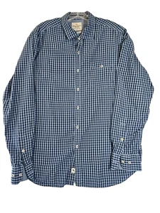 Camicia Tommy Bahama Jeans manica lunga con bottoni blu a quadri uomo taglia large - Foto 1 di 5