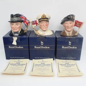Royal Doulton Churchill Mountbatten Montgomery Toby Jug Set Rare Ltd Ed 86/9500 - Picture 1 of 24