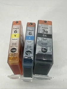 Genuine Canon BCI-3e Black & 6 Cyan Yellow Color Ink New Sealed No Box - Picture 1 of 10