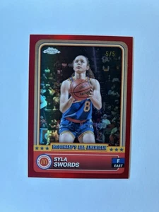 2024 Topps Chrome McDonald's AA SYLA SWORDS True Red Refractor 5/5 Michigan - Picture 1 of 2