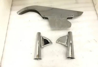 BSA A7 A10 GOLD STAR CHROMED NEW CHAIN COVER + FORK SET/FIT FOR - Image 1 of 4