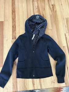Lululemon Womens Full Zip Scuba Hoodie Jacket Black Size 8 - Picture 1 of 5