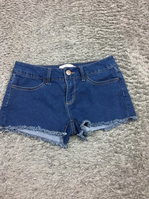 No Boundaries 牛仔短裤女式 7 码青少年棉混纺弹力 — 第 1/4 张图片