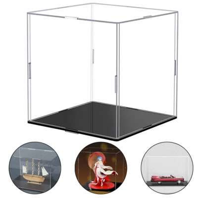 Acrylic Display Box with Base Collection Case Clear Showcases Store Display Cube - Image 1 of 4