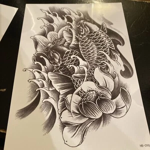 Temporary Tattoos Koy Japanese Style - Picture 1 of 1