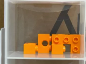 LEGO Parts - Orange Technic, Brick 1 x 2 with Hole - No 3700 - QTY 5 - Picture 1 of 1