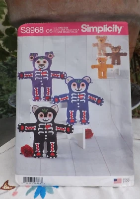 Vintage  USA Simplicity Un used Teddy Bear Pattern S8968 un Cut - Image 1 of 3