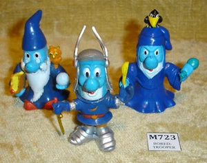 3x VINTAGE NOVOTEL MASCOT DOLFI PVC FIGURES MAGICIAN WITCH KNIGHT RARE HTF COOL - Picture 1 of 8