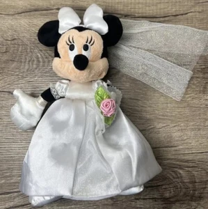Vestido de Novia Minnie Mouse 10" Peluche Auténtico Parques Disney Original - Imagen 1 de 8