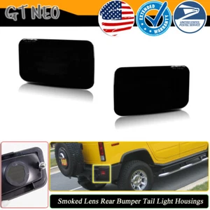 2PCS Black Rear Bumper Reflectors Tail Light Shell Cover For 2005-2009 Hummer H2 - Picture 1 of 9
