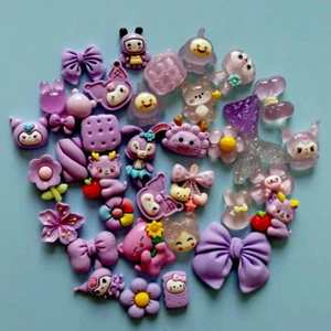 20Pcs Bulk Purple Resin Cute Embellishments Flatback Buttons for Craft DIY Decor - Picture 1 of 5