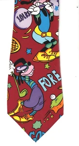 Disney Goofy SILK TIE Balacine The Tie Works 100% Silk Sports Golf - Picture 1 of 1