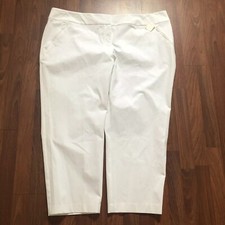 $80 Charter Club Calça Capri Feminina Cortada Branco Clássico Fit Plus Sz 24W F007