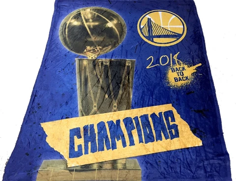 Golden State Warriors blanket 48x58 soft silky  2018 NBA champ GSW Cover