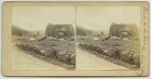 Stéréo amateur 1895. Le Mont-Dore. Chaumière sur la route de La Tour d'Auvergne. - Picture 1 of 1