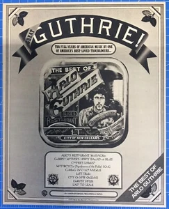 ARLO GUTHRIE ~ meglio di ~ foto poster pubblicitario/pubblicità 1977 vintage - Foto 1 di 1