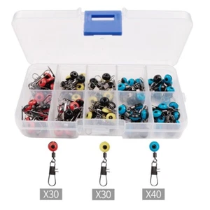 100pcs Fishing Barrel Swivel with Safety Snap Connector Solid Rings Fishing Safe - Picture 1 of 7