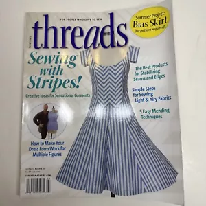 Threads Magazine July 2012 Sewing with Stripes Bias Skirt Dress Forms - Picture 1 of 3