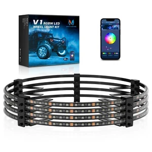 MICTUNING 17.5'' RGBW LED Wheel Ring Lights For Car Truck Rim Light with App - Picture 1 of 13