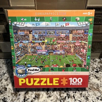 100 Piezas Niños Puzzle Fútbol ⚓ Spot Find Puzzles Juego 13" x 19" Eurográficos Foto 1 de 4