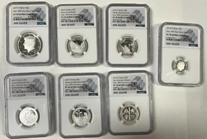 2019-S 7 Pc Silver Limited Edition Set NGC PF 70 Ultra Cameo 4 Chipped Holders - Picture 1 of 19