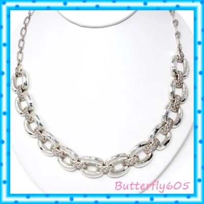Collar tejido Brighton Interlok de eslabones de plata Foto 1 de 3