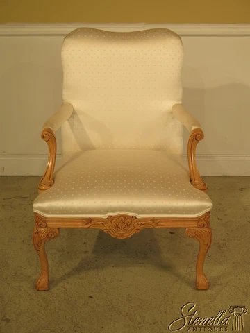 24778: ETHAN ALLEN Claw Foot Carved Open Library Chair Cover