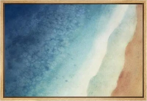 Wall26 Celestial Shore Framed Wall Art Abstract Coastal Reflection Canvas Print - Picture 1 of 15