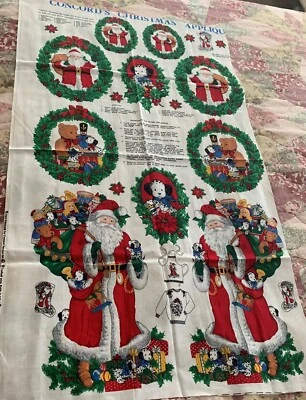 Concord Christmas Appliques by Joan Kessler Fabric Panel 10 Projects USA Made - Image 1 of 4