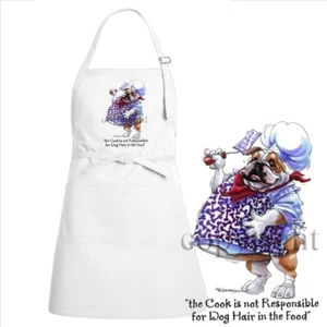Delantal de chef de cocina Bulldog perro raza inglesa cocina grasa y dibujos animados completos - Imagen 1 de 2