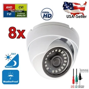8Pack 1080P HD Wide Angle Indoor Outdoor Night Vision CCTV Security Dome Camera - Picture 1 of 6