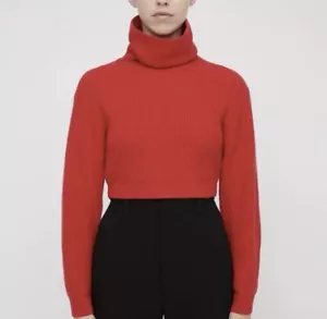 Scanlan Theodore Cashmere Cropped Knit Jumper Size S Red Turtleneck (L) - Picture 1 of 9