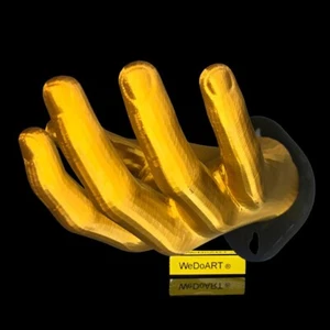 Colgador de pared Golden Grabbing Hand de tamaño natural 7 "- 17.8 cm - Imagen 1 de 5