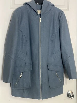 Chaqueta con capucha Monroe & Main XL azul aciano de lana Foto 1 de 4