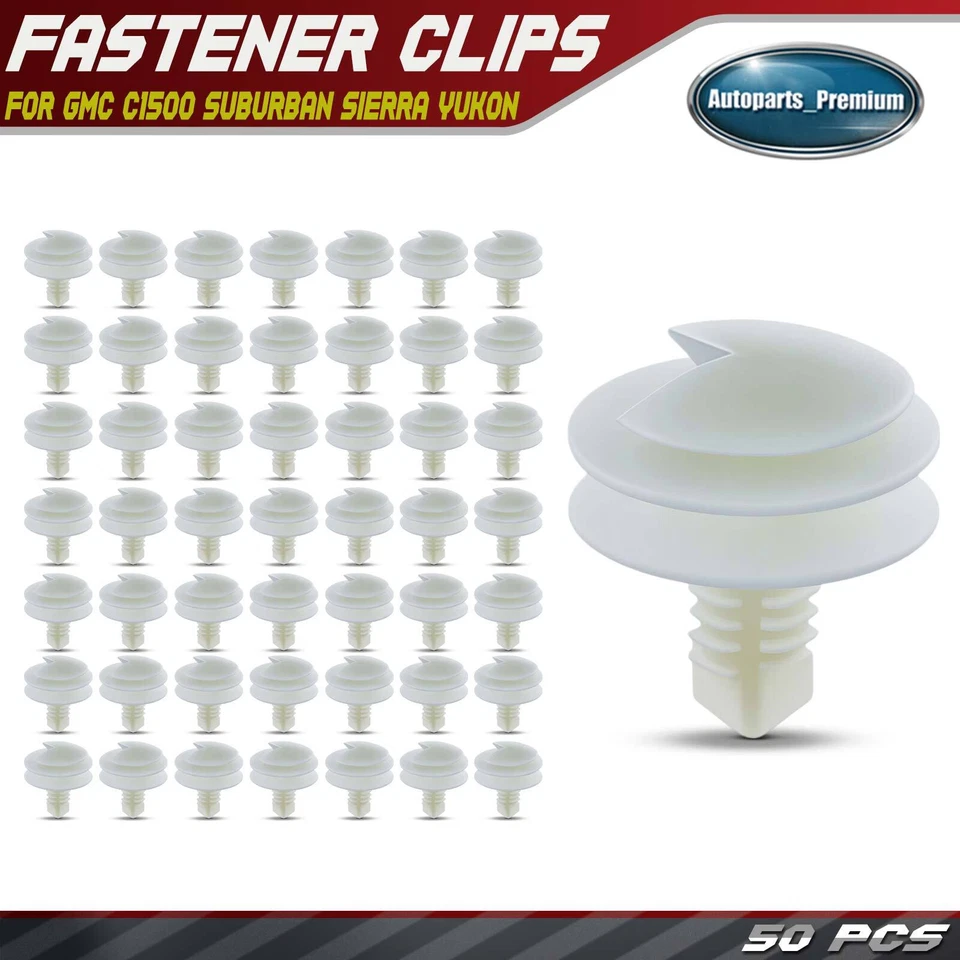 50 piezas clips de retención de panel de puerta de nailon de 7,94 mm triple cabezal para GMC Sierra Yukon Foto 1 de 4